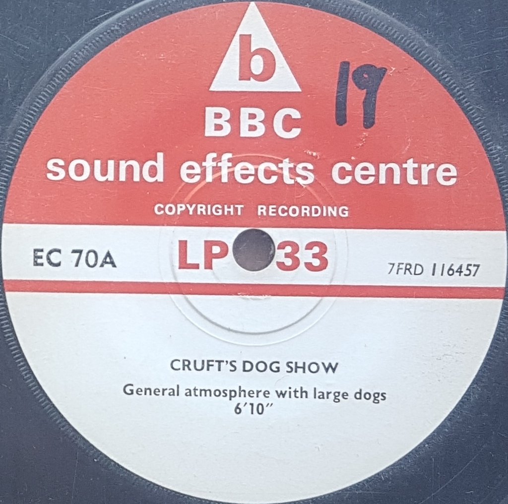 EC 70A Cruft's dog show Not registered from the BBC records and Tapes library Label